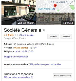 Google My Business Société Générale