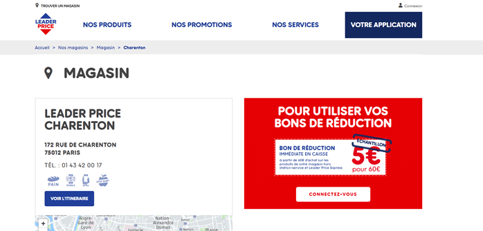 Une campagne promotionnelle d'une page locale Leader Price