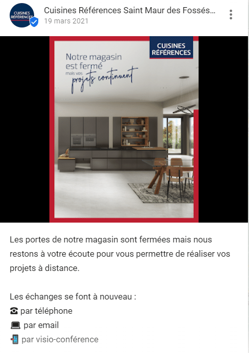 Les Google Posts de fermeture de magasins