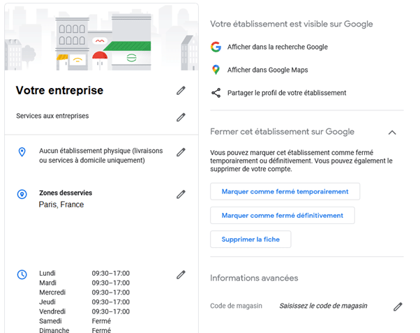 Google my Business permet d'offrir des informations précises aux internautes 