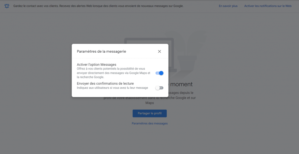 Pour réactiver Google Message, il faudra cliquer sur Paramètres des messages.