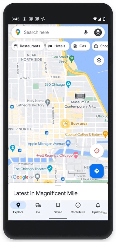 Google Business Profile permet de voir les endroits de la ville les plus fréquentés