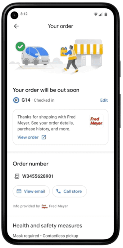 On peut commander à emporter dans certaines épiceries via Google Business Profile