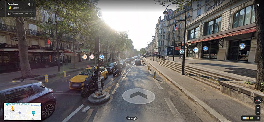 Une capture d'écran Google Street View, que Google peut utiliser pour modifier les horaires Google Business Profile