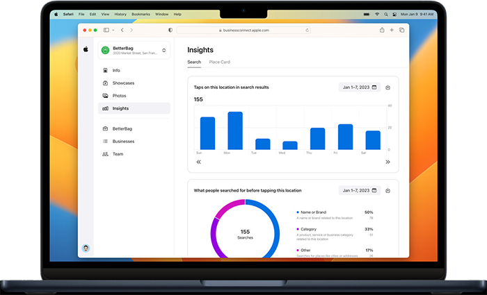 Surveiller les statistiques de vos fiches Apple Business Connect via un dashboard dédié