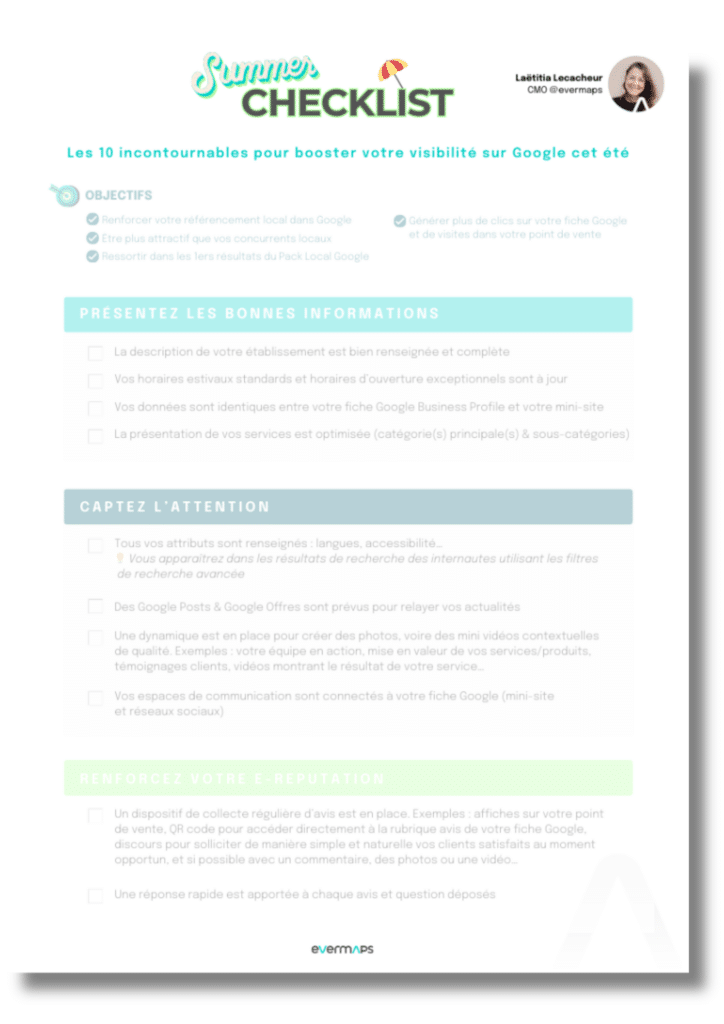 Checklist des 10 points incontournables pour booster votre visibilité sur Google Business Profile cet été